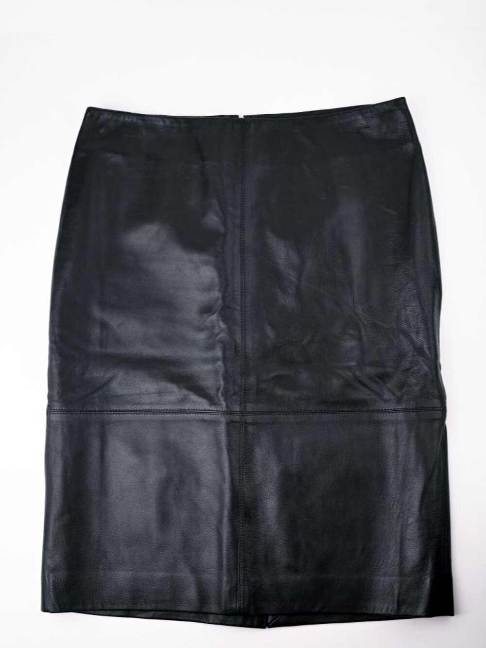 Talbots black leather pencil skirt size 4